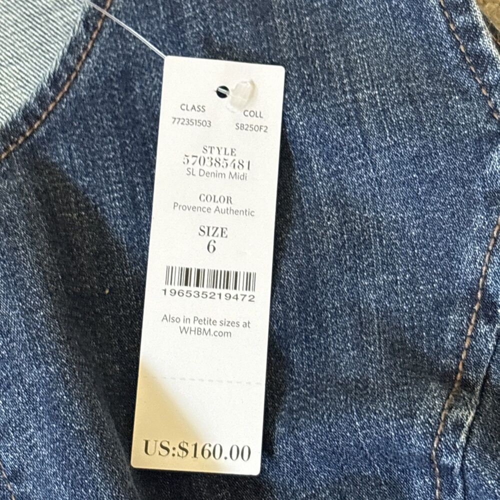 Anthropologie WHBM Women’s SL Denim Mini Sheath Dress Med Wash Sleeveless Sz 6 - Picture 5 of 16